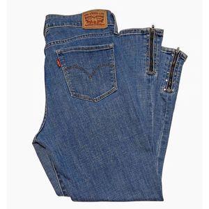 Levi's 711 Skinny Women's Size 30 Ankle Zip Studded Blue Jeans Levi Strauss & Co